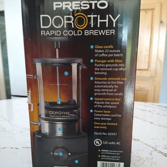 PRESTO Dorothy Rapid Cold Brewer - New! - Picture 2 of 6